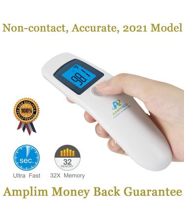 Amplim No Touch Forehead Thermometer - Medical Grade Infrared for Kids & Adults | Touchless Temporal Thermometer | FSA HSA Eligible - Buy Online on GoSupps.com