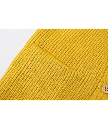 SMILING PINKER Toddler Girls Knit Cardigan | Soft & Warm Sweater with Pockets | 4 Years | Yellow - Buy Online on GoSupps.com