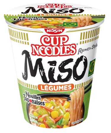 NISSIN Japanese Noodles - Miso Flavor - 1 box of 8 cups