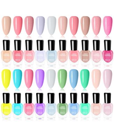 Fercaish 20 bottles of non-toxic nail polish set environmentally friendly easy pull-off and quickly drying water-based nail polish for women young people children color-5