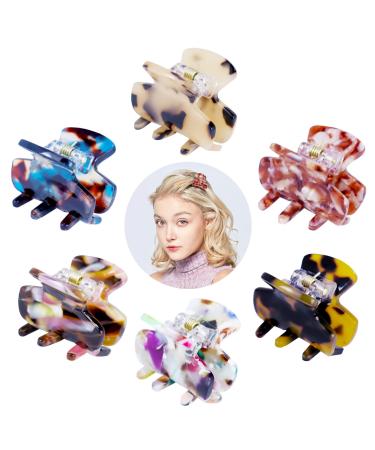 Kavya 6 pieces of hair clips women hair clip small angular for thin hair non-slip hair clip tortoise-acetate leopards hair clips for women and girls-B set-2