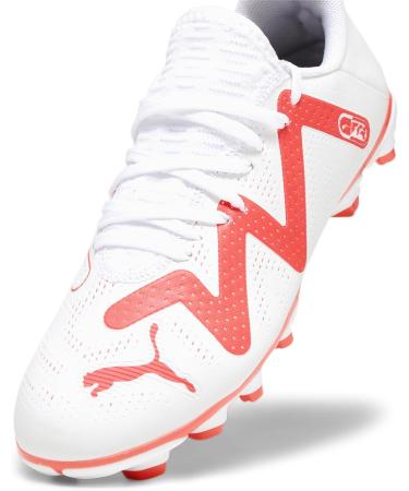 PUMA Unisex Future Play FG/AG Jr Football Shoe - 33 EU - Puma White Fire Orchid | International Shipping Available - Buy Online on GoSupps.com