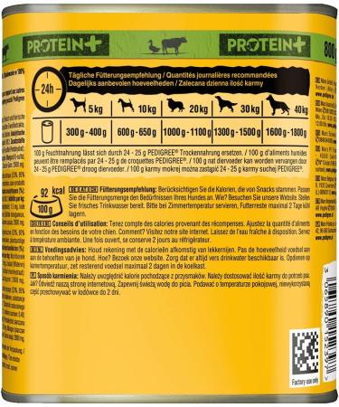 Buy Pedigree Can Protein+ Duck & Beef Pate 12 x 800g - Premium Wet Dog Food for Optimal Nutrition | International Shipping Available - Buy Online on GoSupps.com