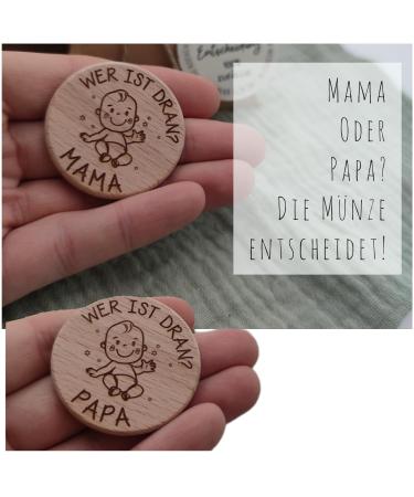 Decision Coin Mama Papa Gift | Unique Birth Decision Aid for Parents | Wooden Pregnancy Gift for Young Girls | Thoughtful Gift Packaging - Buy Online on GoSupps.com
