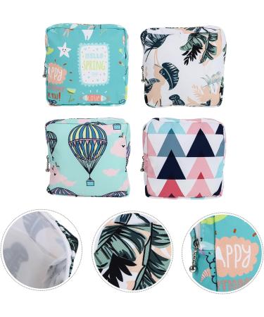 HAPINARY 4pcs Sanitary Napkin Storage Bags - Travel Makeup Organizer, Coin Purse, Cotton Nursing Pad Pouch | Women's Care Kit - Buy Online on GoSupps.com