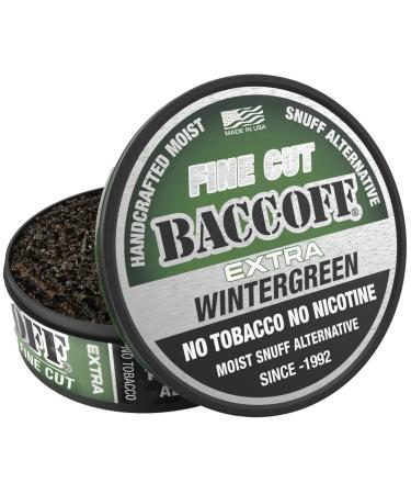 BaccOff, Extra Wintergreen Fine Cut, Premium Tobacco Free, Nicotine Free Snuff Alternative (1.1 Ounce, Pack of 10) Wintergreen Fine Cut 1.2 Ounce (Pack of 10)