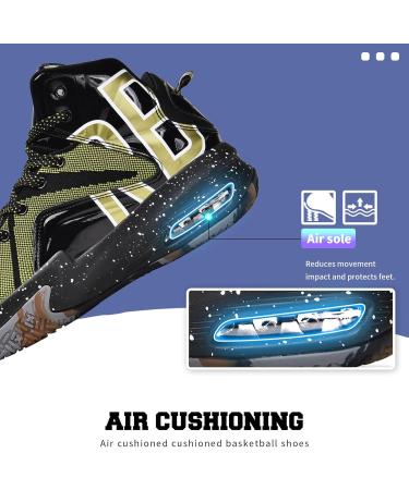 ELAPHURUS Children's Basketball Shoes - Boys & Girls Mesh Sneakers for Tennis & Walking - Black Gold Size 38 EU - Buy Online on GoSupps.com