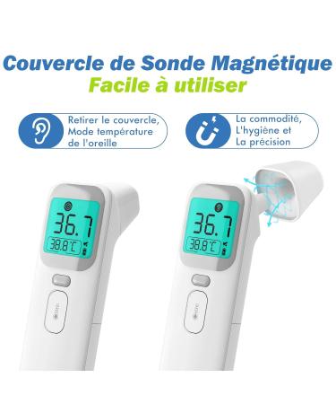 Buy Fieberhermometer Ear for Babies Fast 1s Measurement Contactless Infrared Thermometer with Fever Alarm & 4 Color Display International Shipping Available - Buy Online on GoSupps.com