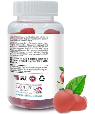 Natural Digestive Support - APPLE CIDER VINEGAR GUMMIES - healthy skin supplemen - energy booster apple cider vinegar gummies with the mother detox vegan gluten-free non-GMO 1 Bot 60 Gummies - Buy Online on GoSupps.com