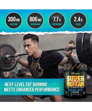ALPHA LION Superhuman Burn Metabolism Booster Pre Workout - Blue Gummy Bear Flavor | Weight Loss Supplement with Appetite Suppressant, Fat Loss Support, Energy & Focus Powder - 21 Servings - Buy Online on GoSupps.com