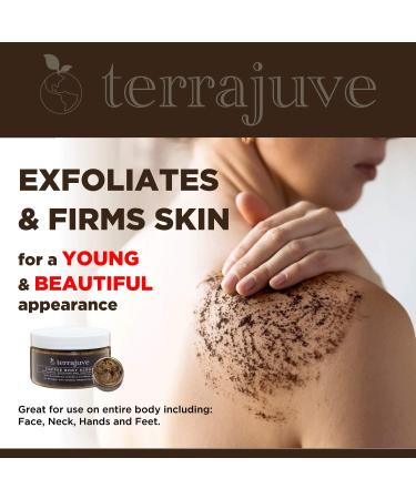 Organic Coffee Body Scrub Exfoliator for Cellulite - Terrajuve | Smooth & Tighten Skin with Colombian Coffee Beans Shea Butter & Hempseed Oil - Made in USA - Buy Online on GoSupps.com
