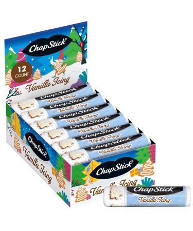 ChapStick Lip Balm Vanilla Icing Holiday 12-Pack Sweet & Delicious Lip Care Stocking Stuffers Christmas Gifts 0.15 Oz Ea