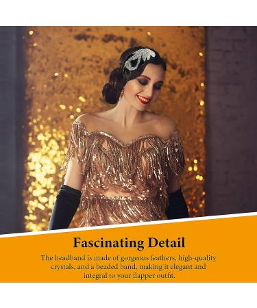 WLLHYF 1920s Flapper Headband - Vintage Rhinestone Hairband for Women & Girls (Silver) - Buy Online on GoSupps.com