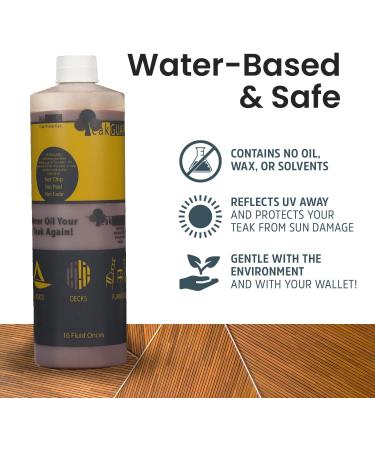 Premium Teak Cleaner & Brightener | Water-Based Teak Wood Restorer & Protectant | Finish Teak Sealer & Polisher for Indoor & Outdoor Furniture 16 oz - Buy Online on GoSupps.com