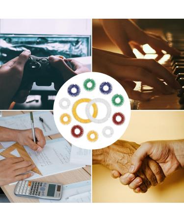 Tonyg-P 12-Piece Massage Ring Set | Acupressure Rings for Stress Relief & Relaxation | Anti-Stress Finger Massagers for Adults & Adolescents | International Shipping Available - Buy Online on GoSupps.com