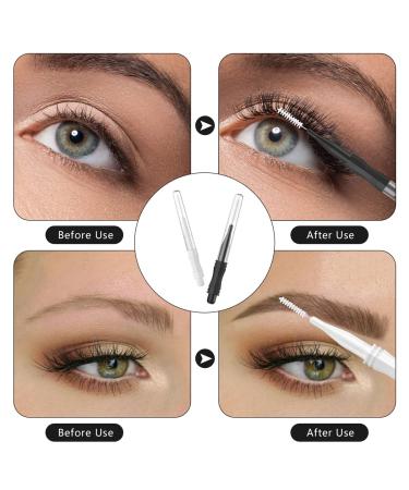 20 Pcs Micro Eyebrow Brush Set with Cap - Multifunctional Spoolie Lash Mascara Brush for Eyebrow Lamination, Extensions, and Brow Cleaning - White Black - Buy Online on GoSupps.com