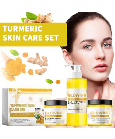 ThrivingAura Turmeric Glow Combo Skincare Set Turmeric Skin Care Kit Turmeric Face Wash Turmeric Face Cream Turmeric Glow Face Scrub Brightening Exfoliating Clearing Blackheads Naturally Moisturizing - Buy Online on GoSupps.com