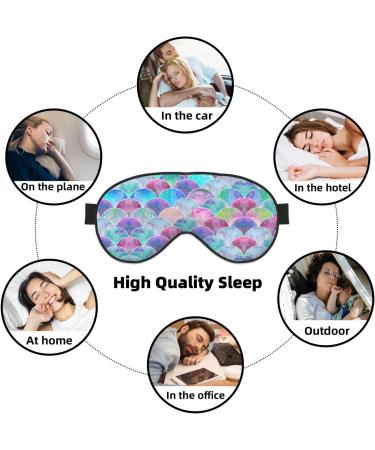Fish Scale Ocean Print Unisex Sleep Mask | Double-Sided Eye Mask for Sound Sleep & Skin Care - Black - Buy Online on GoSupps.com