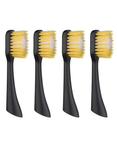 Replacement Brush Heads for Oral-B Clic Extra Soft Black 4 Count Yellow - Extra Soft