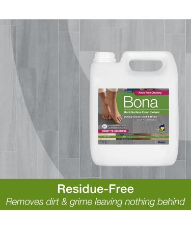 Bona 4 Litre Floor Cleaner Liquid - Hard-Surface, Robot, LVT & Laminate, Tile, Stone - Refill Bottle - Buy Online on GoSupps.com