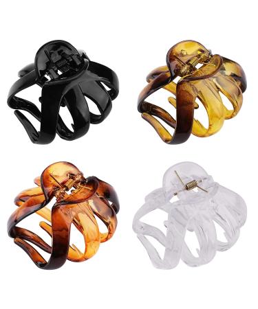 4PCS Extra Large Hair Clips for Thick Hair - Big Octopus Hair Clip for Women Girls - Premium Strong Hold Hair Claw Clips in Black, Red, Yellow & Transparent - Buy Online on GoSupps.com