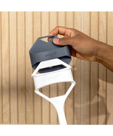 Sud Scrub Extender Handle - Ultimate Shower Back Scrubber Attachment for Enhanced Cleaning | Silicone Body Scrubber in Speckled White - Buy Online on GoSupps.com