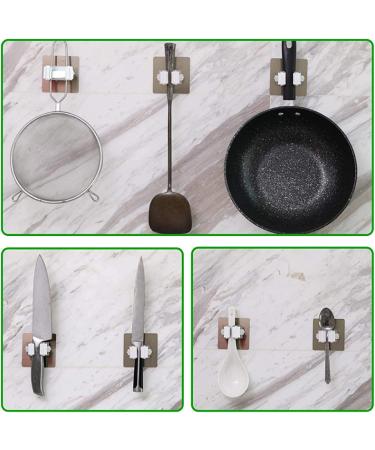 Wall Mounted Mop Holder Command Hooks Broom Gripper - White, Self Adhesive, Reusable Organizer for Kitchen, Bathroom, Garden - 6 Pack - Buy Online on GoSupps.com