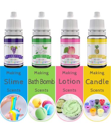 DecorRom Soap Fragrance Oil - 12 Liquid Soap Scents Set for Bath Bomb Making Soap Making Supplies - Concentrated Food Grade Soap Flavour Bath Bomb Scents for Cosmetic Crafts - 10ml/0.35oz Each - Buy Online on GoSupps.com