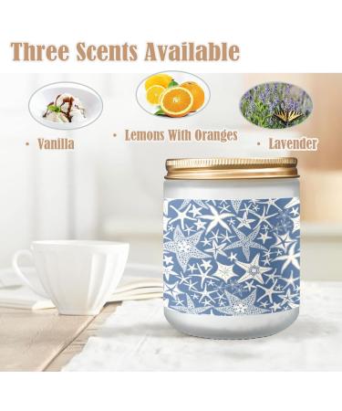 Buy Long Lasting Vanilla Candles - Aromatherapy Jar Candles Gift Set for Women | Perfect Birthday Gifts with Starfishes on Blue Background - Buy Online on GoSupps.com