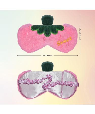 Ulife Mall 3D Strawberry Sleep Mask | Funny Soft Cartoon Eye Mask for Kids & Adults | Plush Silk Eyeliner for Travel & Parties - Buy Online on GoSupps.com