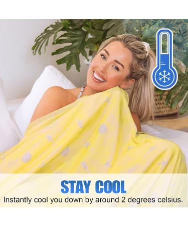 Coastal Theme Cooling Throw Blanket | Double Sided Cold Effect | Lightweight & Breathable | XL 50x70 | Lemon Design - Buy Online on GoSupps.com