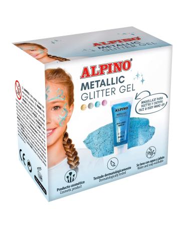 Alpino Metallic Glitter Gel Alpino Fiesta Blue Single Color 6 Units | Metallic glitter gel with a blue base | Liquid glitter