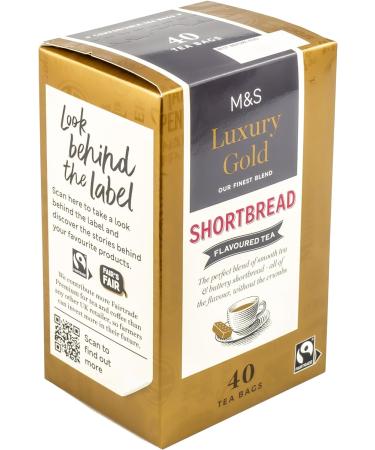 M&S Luxury Gold Shortbread Flavoured Tea Buttery Shortbread Biscuit Taste 120 Teabags (3 x 40pk) - Buy Online on GoSupps.com