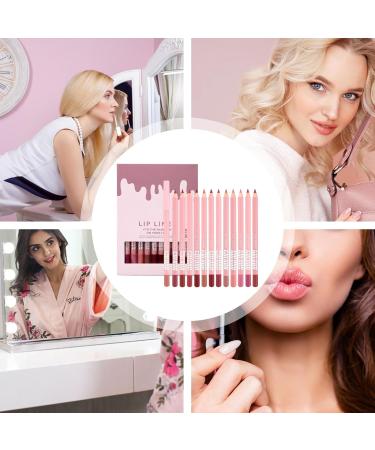 Lips 12 Colors Natural Matte Long-Lasting Makeup | Matte Lip Contour | For Home Travel Day Night Party Wedding Winter Autumn Spring Office School Date - Buy Online on GoSupps.com