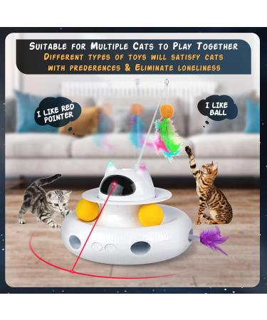 4-in-1 Interactive Cat Toy | Automatic Moving Feather Toy for Indoor Cats | FWLWTWSS - Buy Online on GoSupps.com