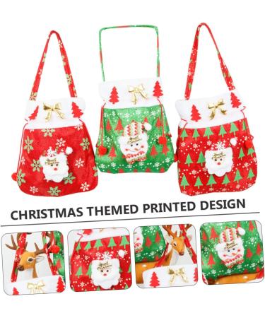 Anneome Santa Present 3pcs Christmas Candy Bag Candy Bags Christmas Drawstring Bag Decorative Hand Bags Backpack Bag - Buy Online on GoSupps.com
