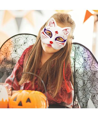 Buy Toyvian 2pc Cat Mask - White Fox Half Mask for DIY Halloween & Cosplay - Unpainted Blank Mask for Masquerade Parties - International Shipping Available - Buy Online on GoSupps.com