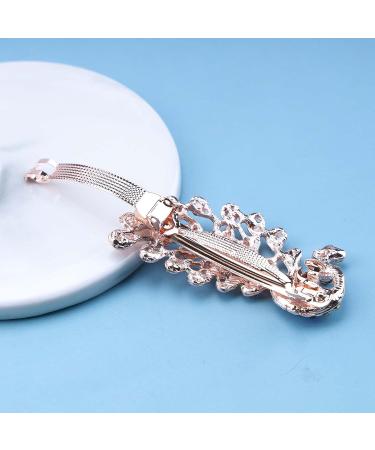 Iaceble Boho Crystal Peacock Hairclip - Purple Rhinestone Barrette Pin for Weddings & Bridal Accessories - Buy Online on GoSupps.com