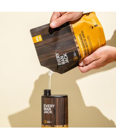 Every Man Jack Amber + Sandalwood Mens Body Wash Refill Starter Pouch - Cleanse, Nourish, and Hydrate Skin - Naturally Derived Ingredients - Paraben Free, Phthalate Free, Dye Free - (2-36oz pouches) Amber + Sandalwood 36 Fl  - Buy Online on GoSupps.com