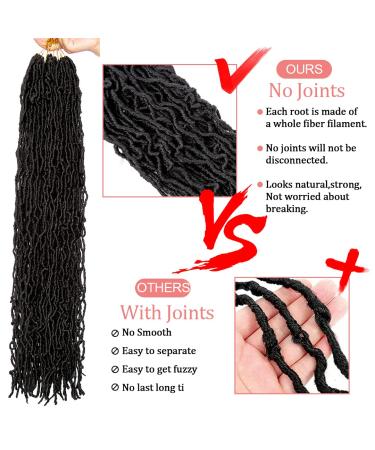 FAIRISE 8 Packs Faux Locs Crochet Hair - Long Soft 18 Inch Pre Looped Curly Wavy Goddess Locs for Black Women - Synthetic 1B Natural Black (Pack of 8) - Buy Online on GoSupps.com