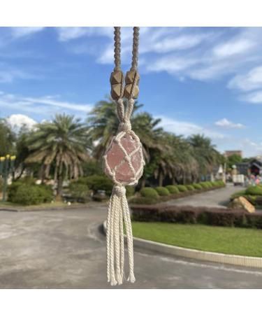 Rose Quartz Feng Shui Car Hanging Ornament for Good Luck and Healing - Reiki Crystal Window Decoration - Buy Online on GoSupps.com