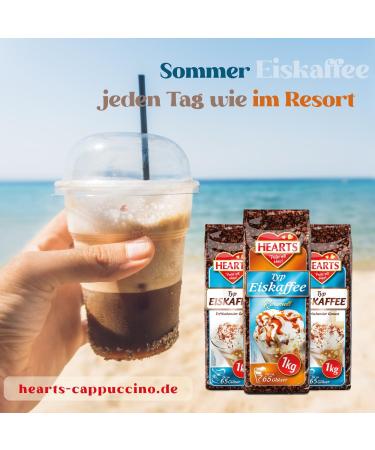 HEARTS Iced Coffee Powder Caramel 20 x 1 kg Value Pack Perfect for Gas Stations Bakery Hotels Businesses etc. - Instant Coffee Powder for Summer Cheesecake  - Buy Online on GoSupps.com