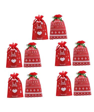 LALAFINA 10pcs Christmas Bouts Candy Bags Men for Christmas Drawstring Bag Christmas Bag Beam Port
