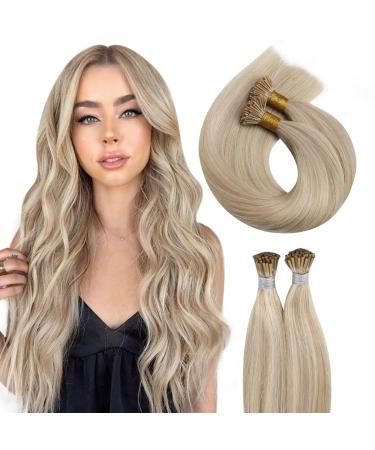 Moresoo Extensions Real Hair Bondings Blond 40 cm Keratin Bonding Extensions Real Hair Ashblond With Platinblond I Tip Hair Extensions Hair extension Real hair Blond #P18/613 Seidig just 40g/50s 40 cm 3.i-tip #18p/613