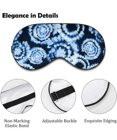 Blue Tie Dye Sleep Mask for Women | Adjustable Eye Shades Cover with Elastic Strap - Comfortable Sleep Aid - Buy Online on GoSupps.com