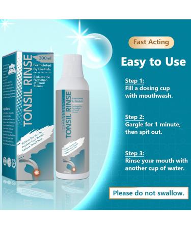 Tonsil Rinse - Natural Tonsil Stone Remover Mouthwash Alcohol-Free Oral Rinse for Bad Breath & Dry Mouth Relief 10 FL OZ - Buy Online on GoSupps.com
