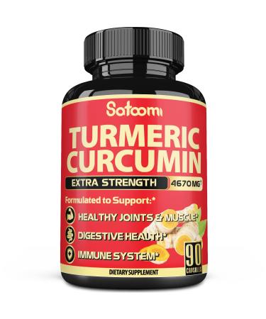6IN1 Turmeric Curcumin Supplement        - 3 Month Supply - Combined Ginger Root  Garlic Bulb  Rosemary & Black Pepper - Healthy Joints & Muscle Digestive and Immune System Support - 90 Capsules