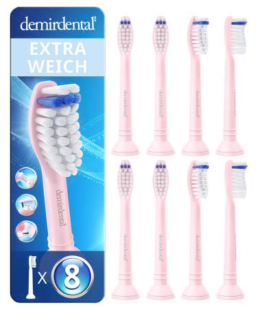 8er Demirdental essays Extra Soft Suitable for Philips Sonicare replacement brushes extra soft bristles for very sensitive teeth pink HX6058er - Buy Online on GoSupps.com
