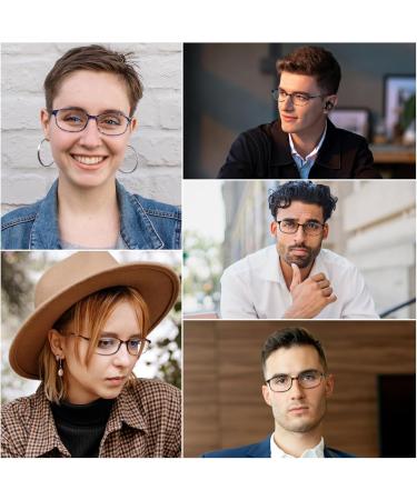 DOOViC Blue Light Filter Computer Reading Glasses for Unisex TR259-C - C7 Blue Tortoiseshell 1.25x | 9 Colors Available - Shop Now! - Buy Online on GoSupps.com