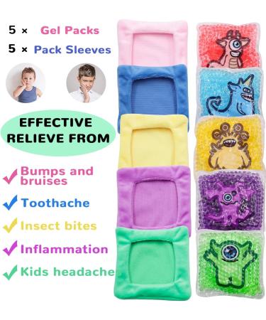 Kids Cute Animal Gel Ice Packs for Pain Relief and Injuries (5 pcs) - Buy Online on GoSupps.com